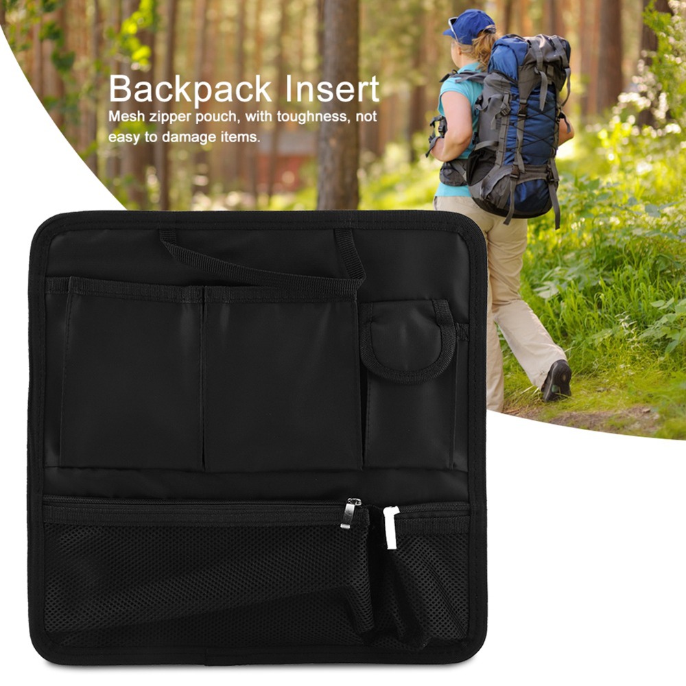 Backpack Insert Organizer - Multi-Pocket Backpack Insert Mesh Pouch Metal