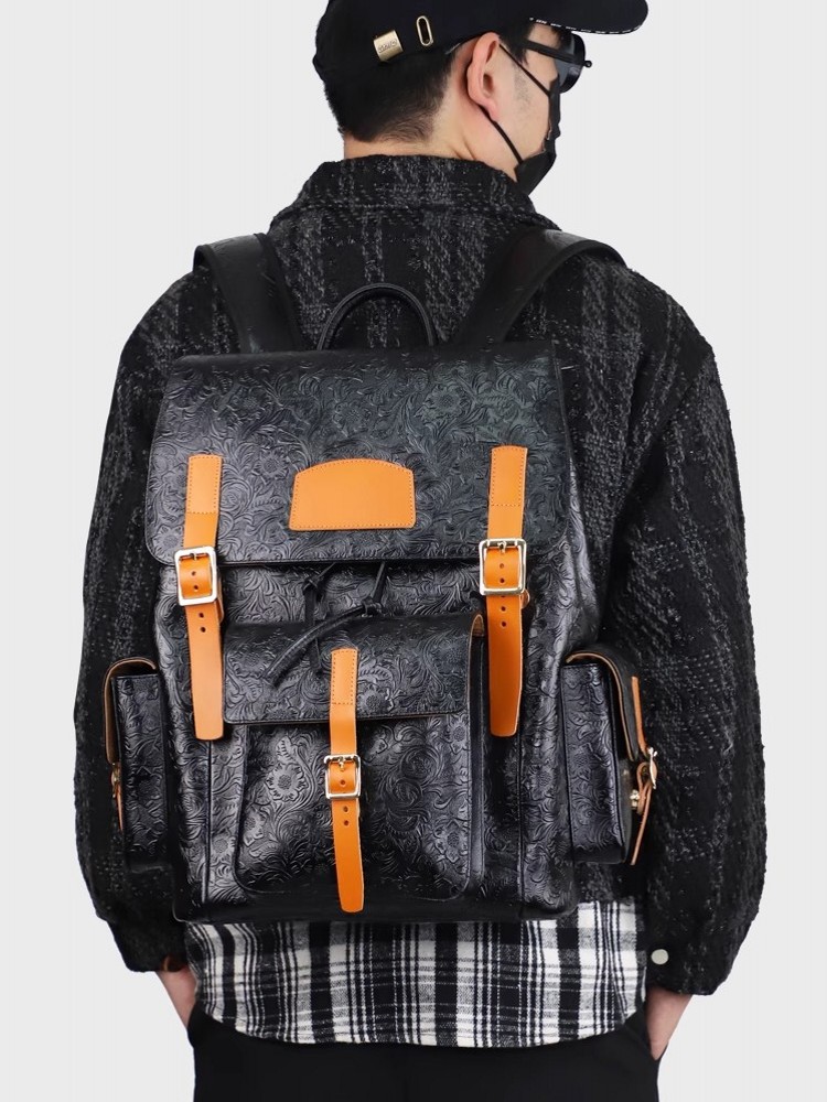 Vintage Mens Floral Wing Tip C - огляд і ціна Leather Backpack Vintage