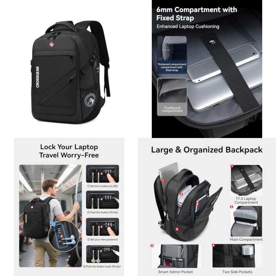 17.3'' Laptop Backpack for Men - огляд і ціна Travel Backpack Anti Theft