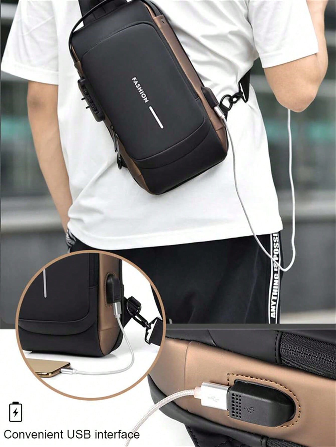 Men's Bags Shoulder Messenger  - огляд і ціна Sling Backpack Shoulder