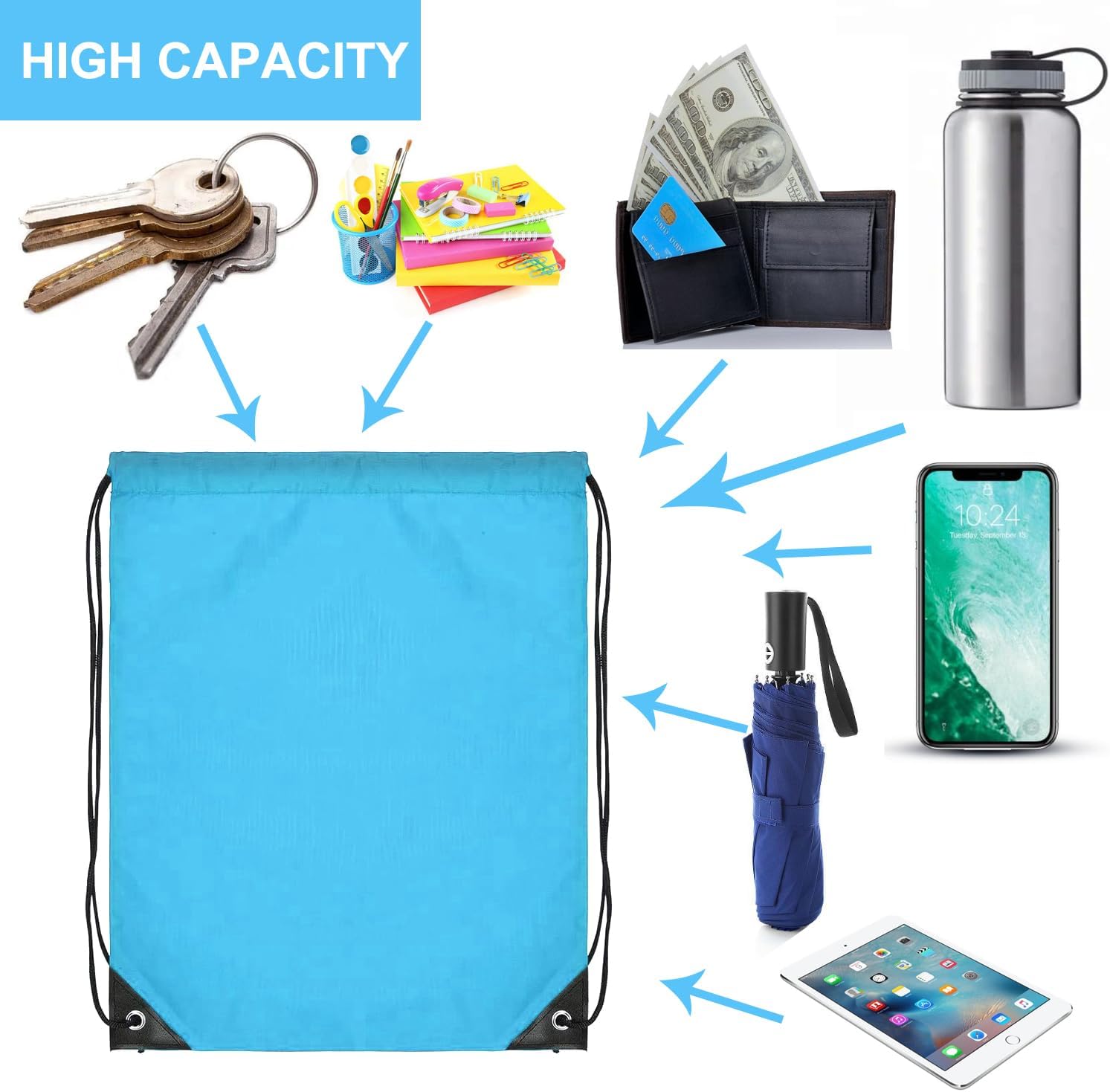 120PCS Drawstring Backpack Bul - огляд і ціна Drawstring Gym Bag