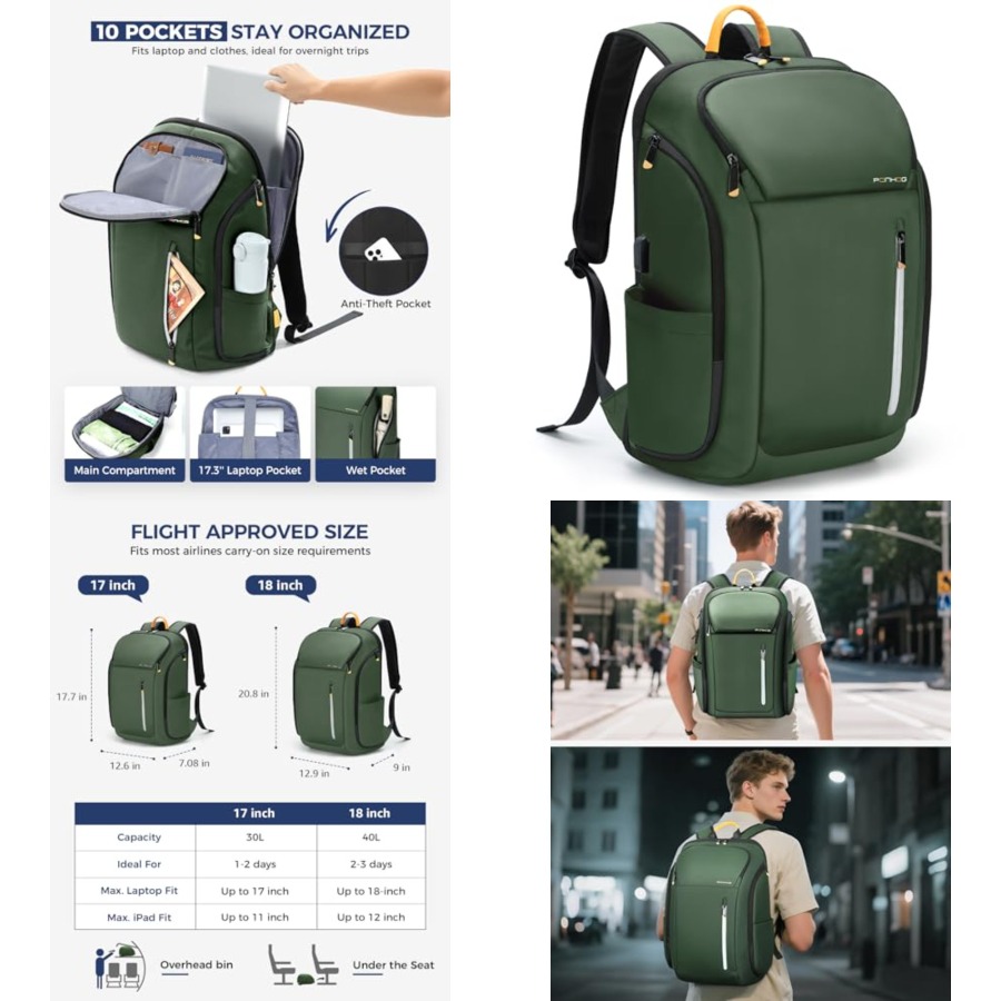 Laptop Backpack for Men, Buses - огляд і ціна Travel Backpack Anti Theft