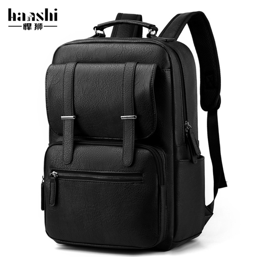 【New Arrival】Men's PU Leather  - огляд і ціна Laptop Backpack 15.6