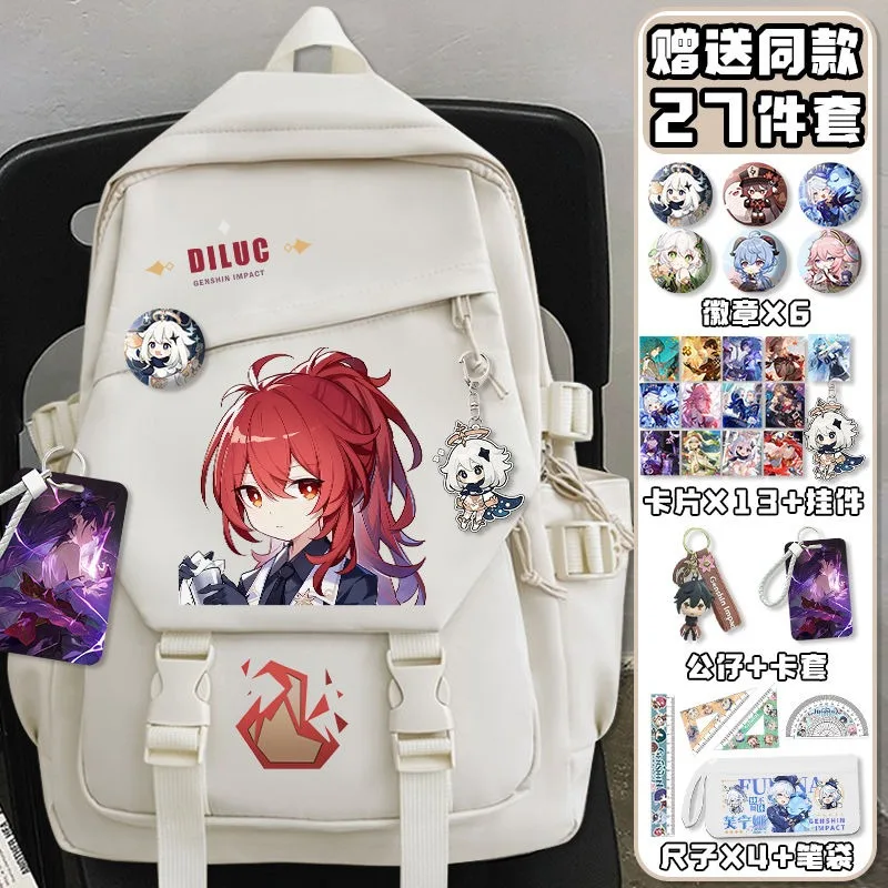 Black White, Genshin Impact, S - огляд і ціна School Backpack Teen