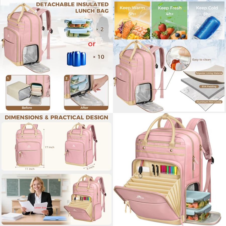 Lunch Backpack for Women, Teac - огляд і ціна Laptop Backpack 15.6
