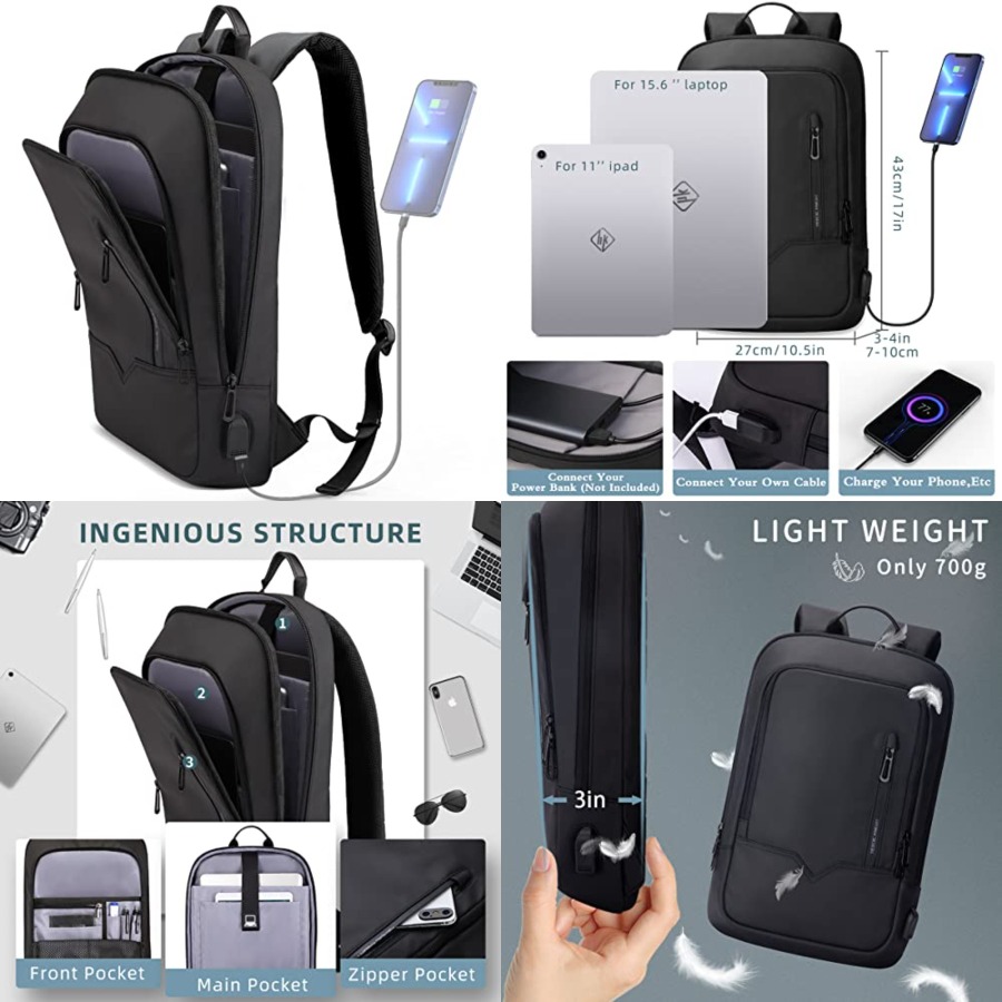 Backpack for Men Business Slim - огляд і ціна Travel Backpack Anti Theft