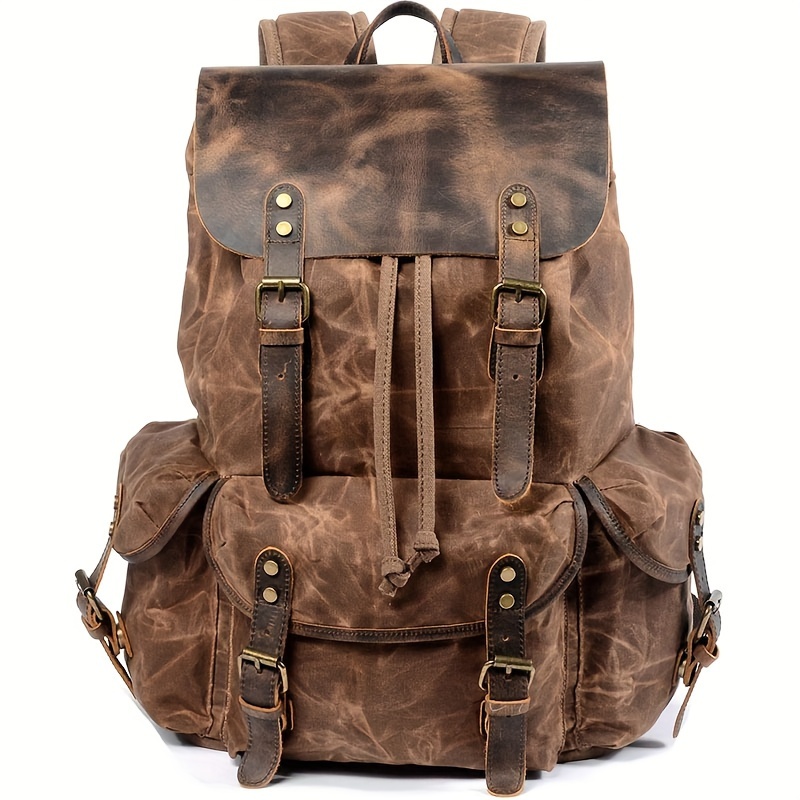 Vintage Men'S Leather Backpack - огляд і ціна Canvas Backpack Casual