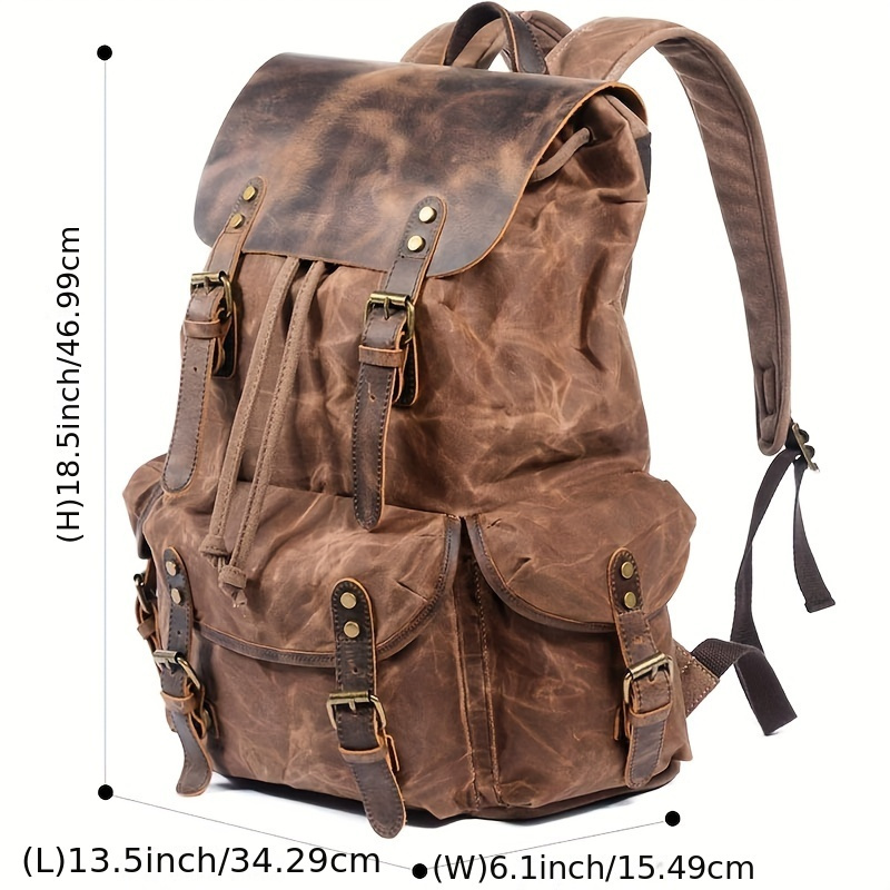 Vintage Men'S Leather Backpack - огляд і ціна Canvas Backpack Casual