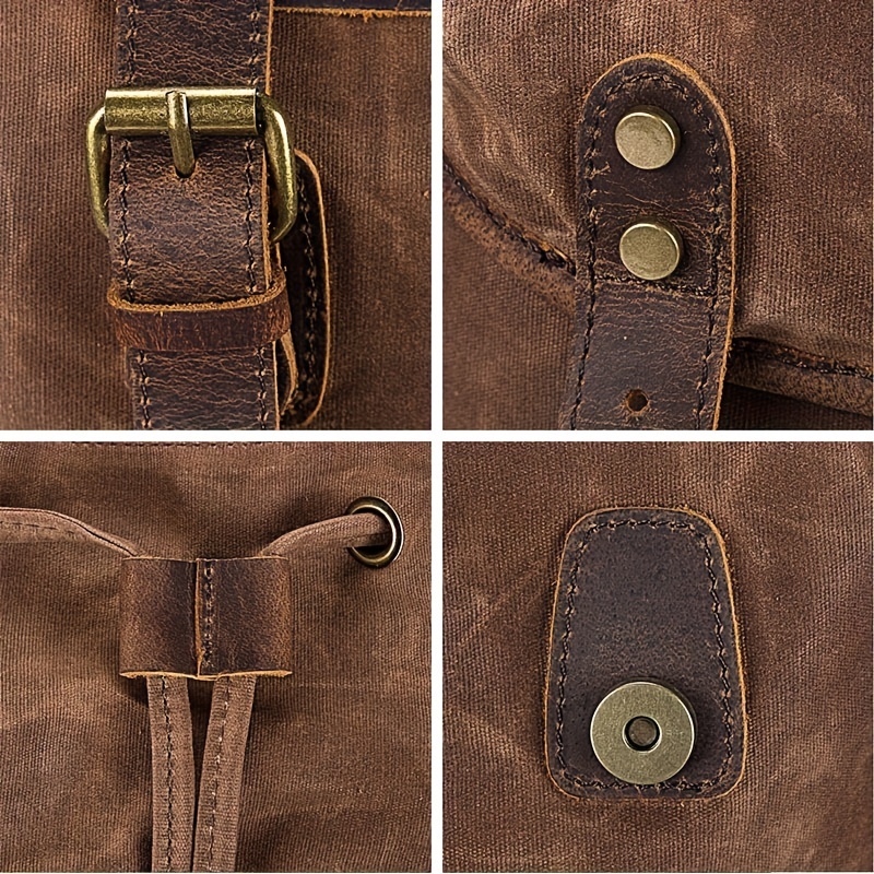 Vintage Men'S Leather Backpack - огляд і ціна Canvas Backpack Casual