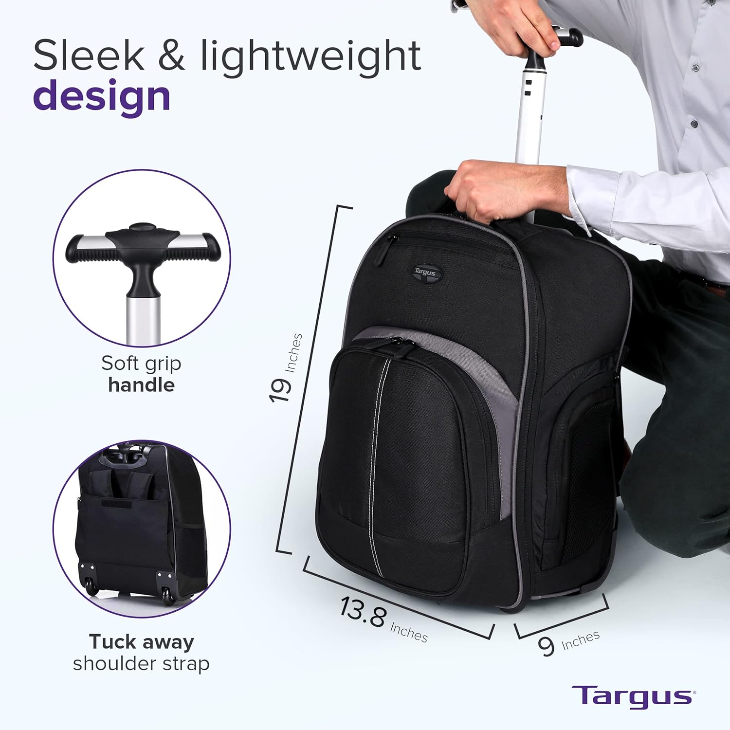 16 Inch Rolling Backpack with  - огляд і ціна Laptop Sleeve Removable