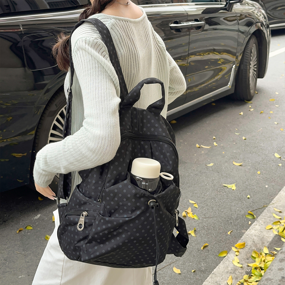 Polka Dot Nylon Drawstring Bac - огляд і ціна Canvas Backpack Casual