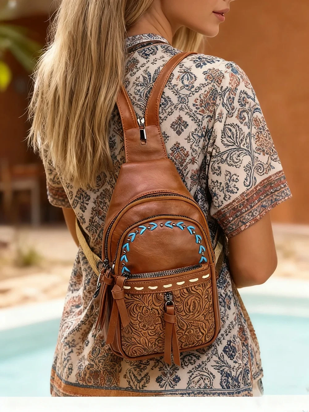 Women Sling Bag 2 in 1 Chest B - огляд і ціна Leather Backpack Vintage