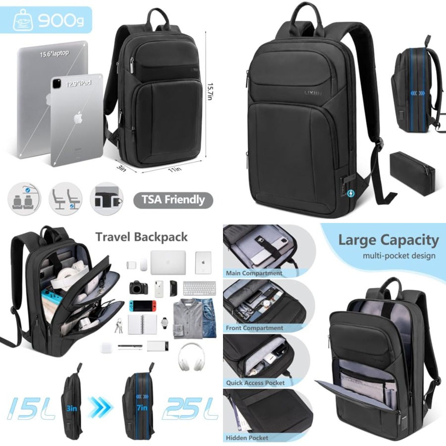 Backpack for Men Slim and Expa - огляд і ціна Travel Backpack Anti Theft