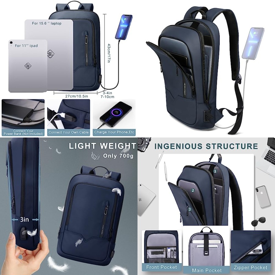 Backpack for Men Business Slim - огляд і ціна Travel Backpack Anti Theft