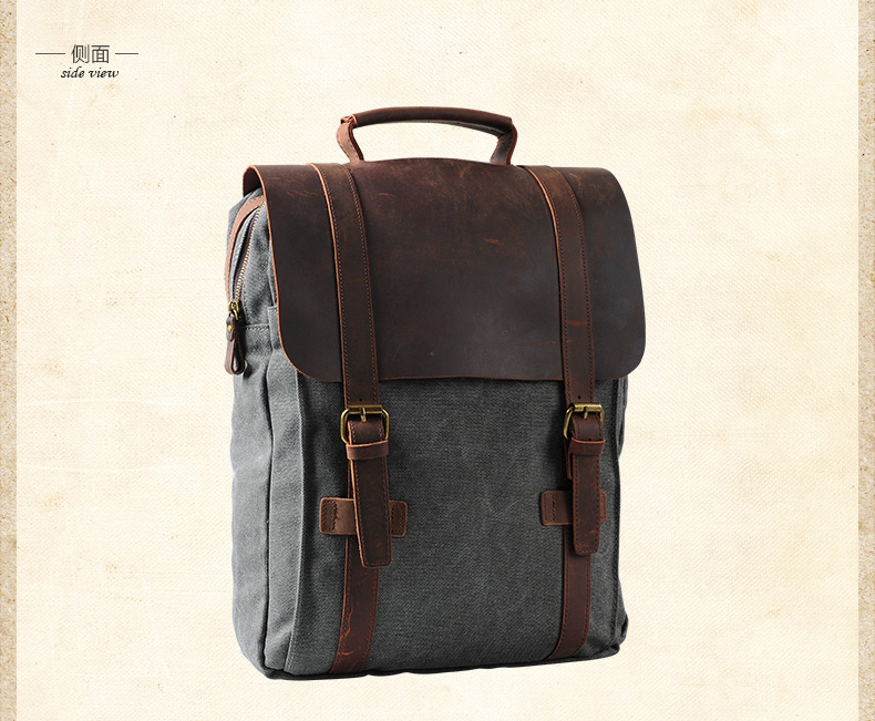 Fashion Male Backpack Leather  - огляд і ціна Rucksack Military Style