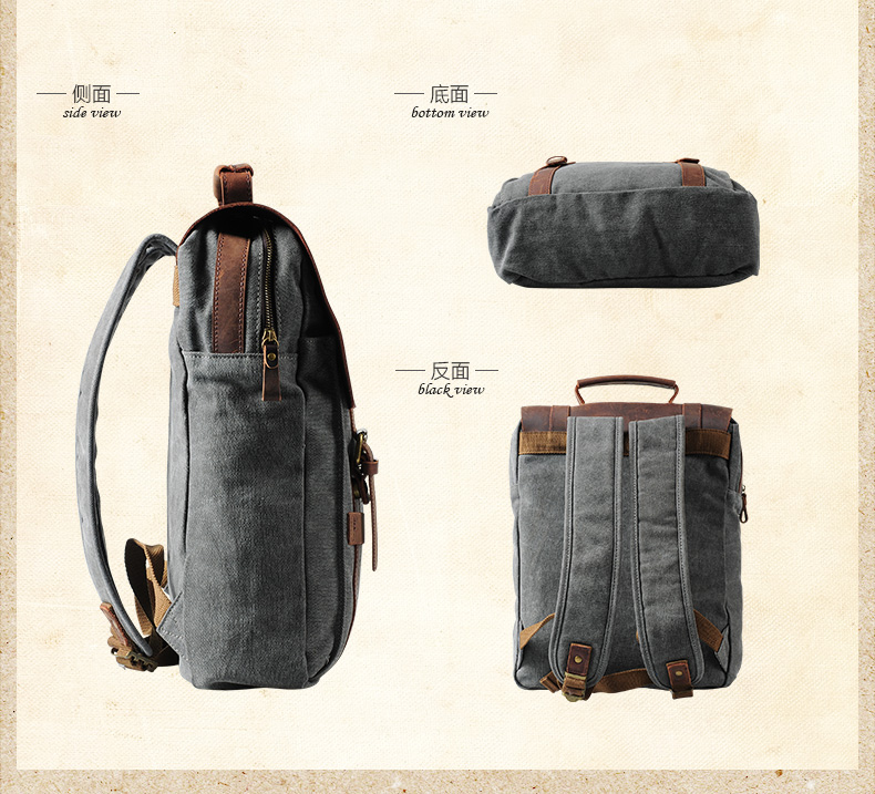 Fashion Male Backpack Leather  - огляд і ціна Rucksack Military Style