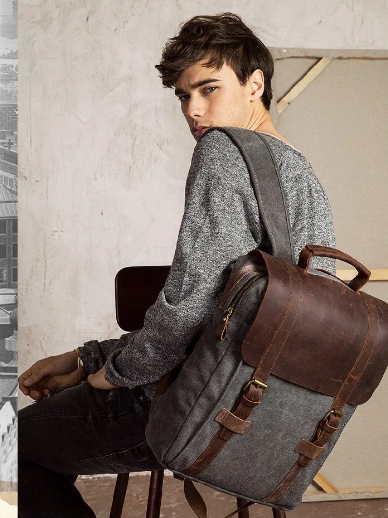 Military Canvas Leather Backpa - огляд і ціна Rucksack Military Style