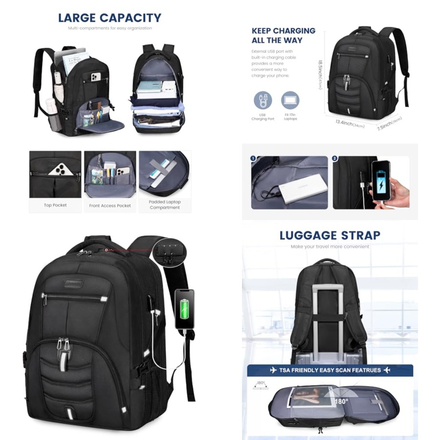 Travel Laptop Backpack Waterpr - огляд і ціна Travel Backpack Anti Theft